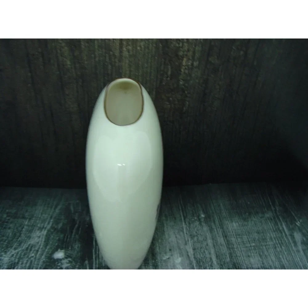 Vintage Otagiri Oval Bud Vase Handpainted Violet Purple Flowers Gold Trim Marked - Picture 4 of 11